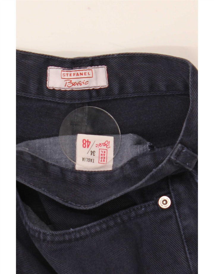Stefanel Herren Straight Jeans IT 48 Medium W34 L34 Marineblau Baumwolle