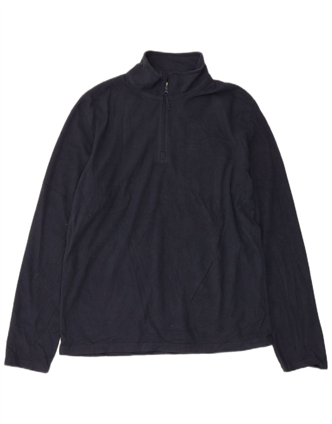 MOUNTAIN WAREHOUSE Mens Zip Neck Fleece Jumper XS Navy Blue Polyester