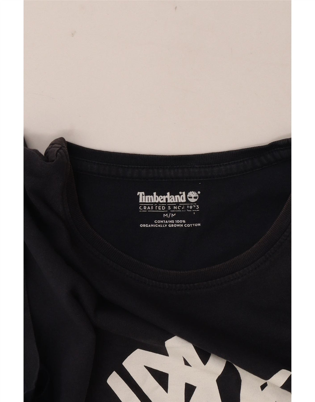 Timberland Herren Grafik-T-Shirt-Oberteil aus mittelblauer Baumwolle