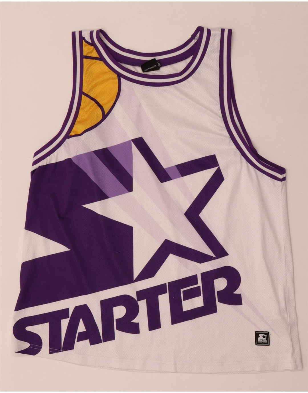 Starter Herren-Weste mit Grafik, groß, weißes Farbblock-Polyester