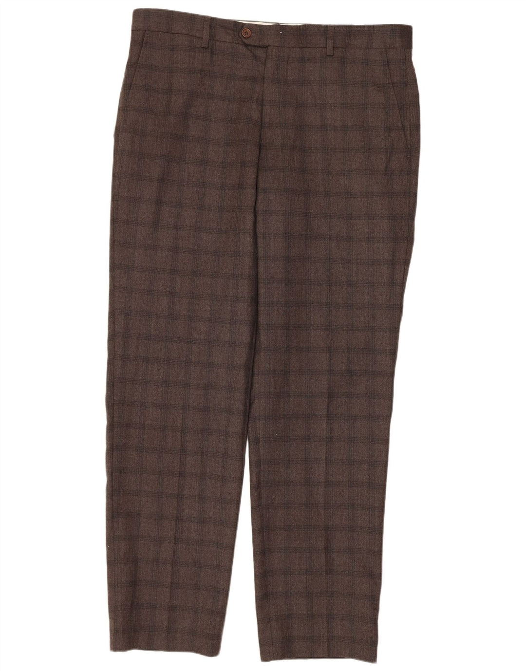 MARKS & SPENCER Herren-Anzughose mit maßgeschneiderter Passform, W34, L31, braun kariert
