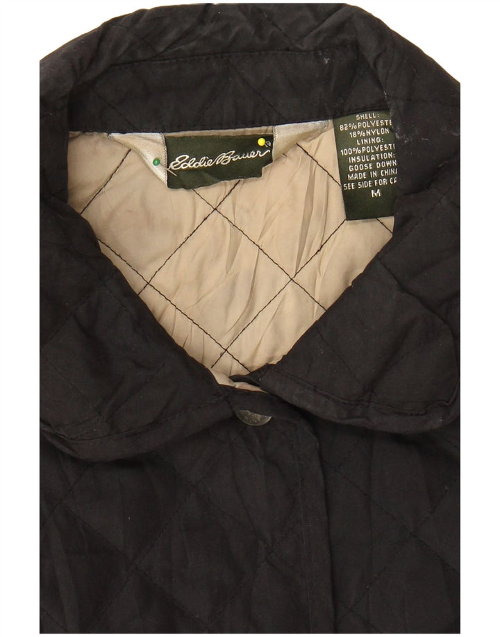EDDIE BAUER Damen Steppjacke UK 12 Medium Schwarz Polyester