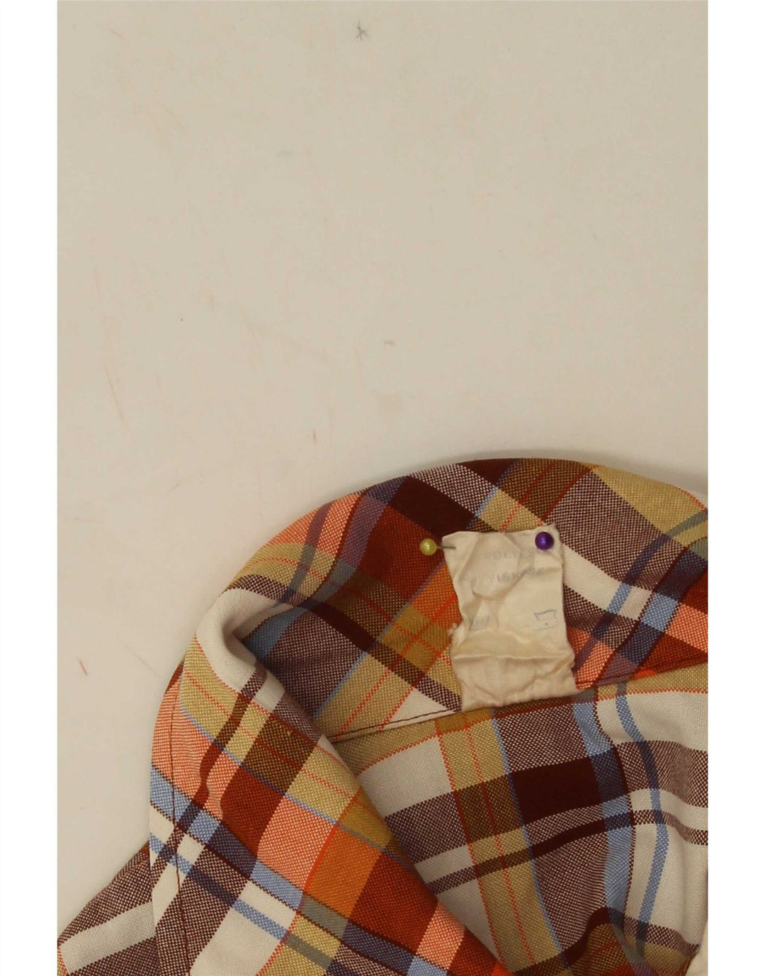 Vintage Damen Ärmelloses Etuikleid IT 42 Mittelorange kariertes Polyester