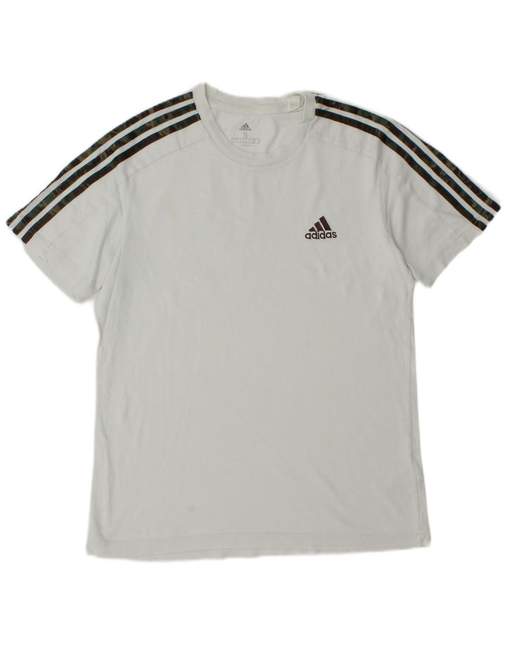 Adidas Herren T-Shirt Top Small Weiß Baumwolle