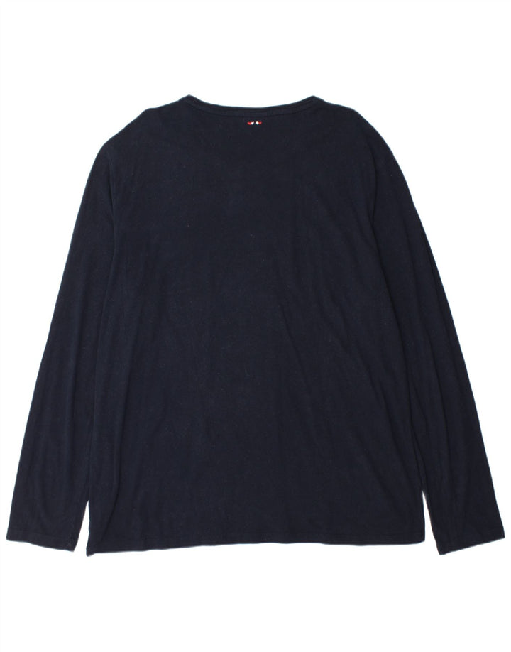 NAPAPIJRI Herren Geographic Graphic T-Shirt Langarm 3XL Marineblau Baumwolle