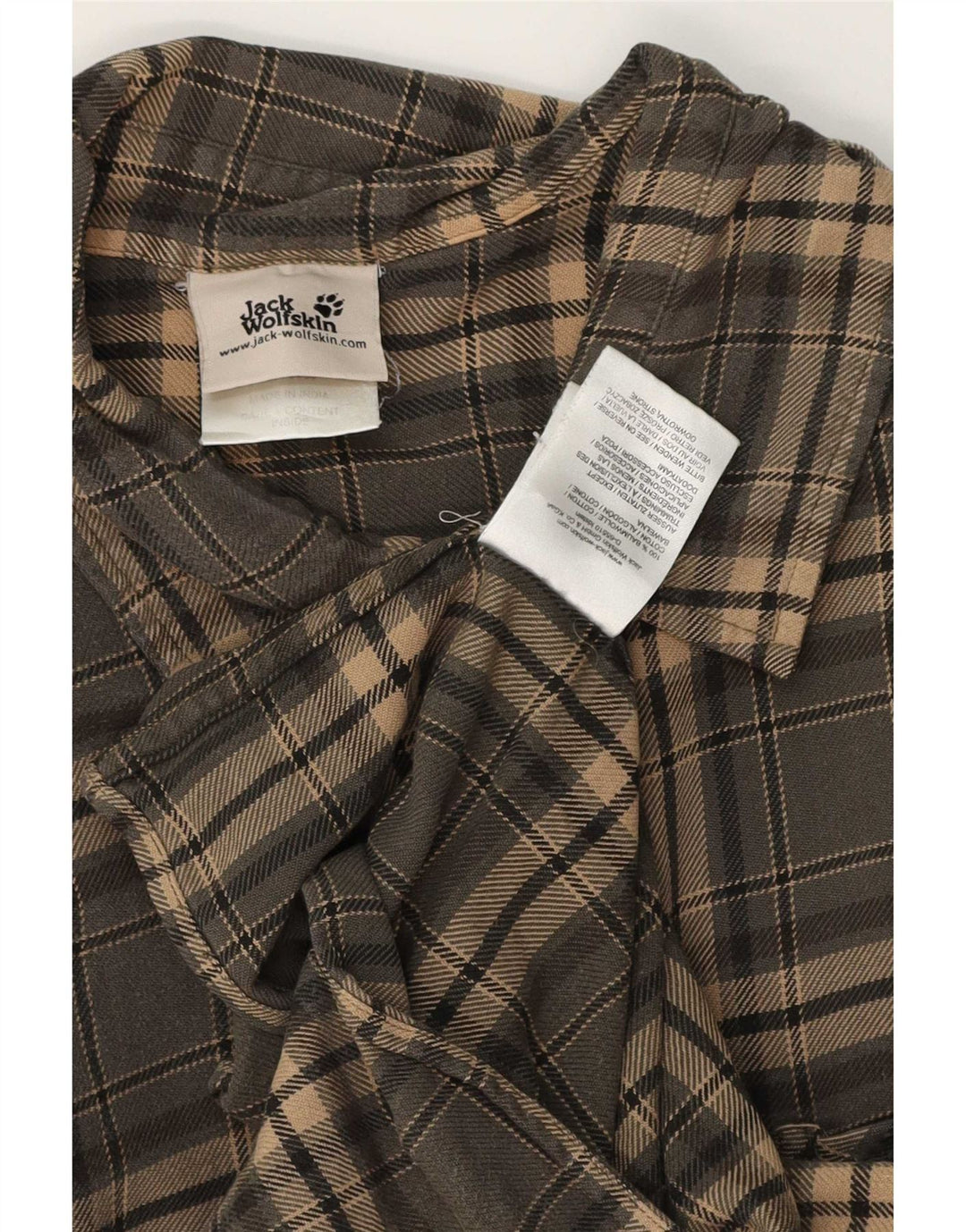 Jack Wolfskin Herren Flanellhemd XL grau kariert Baumwolle