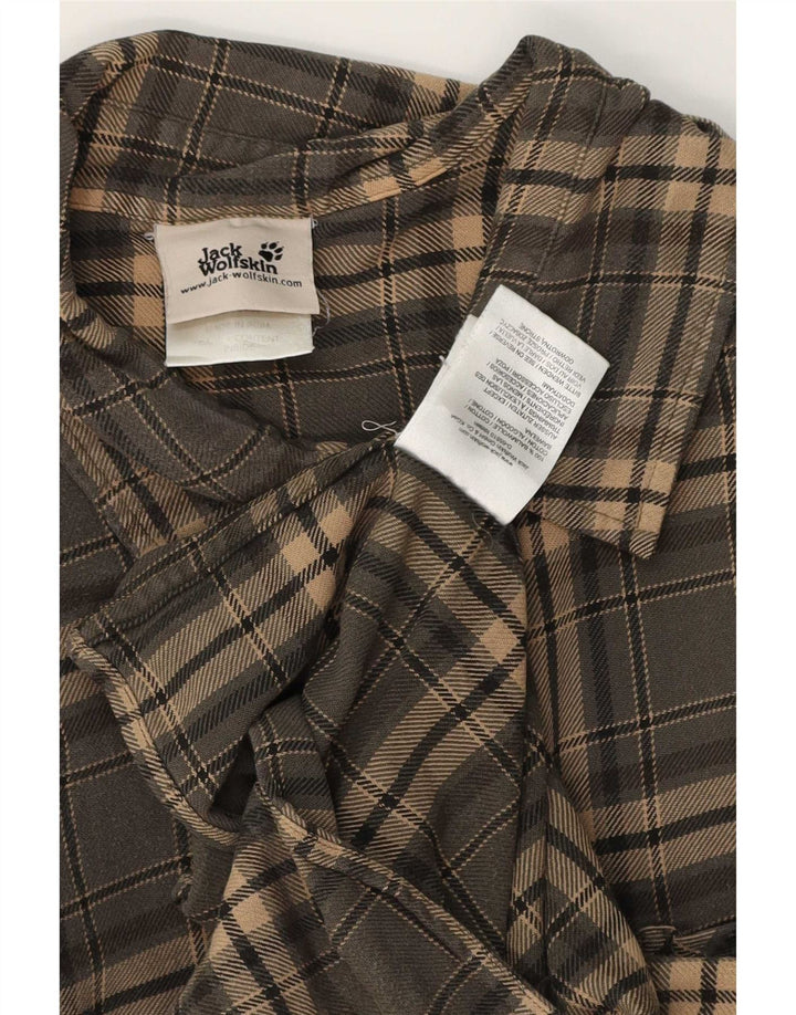 Jack Wolfskin Herren Flanellhemd XL grau kariert Baumwolle