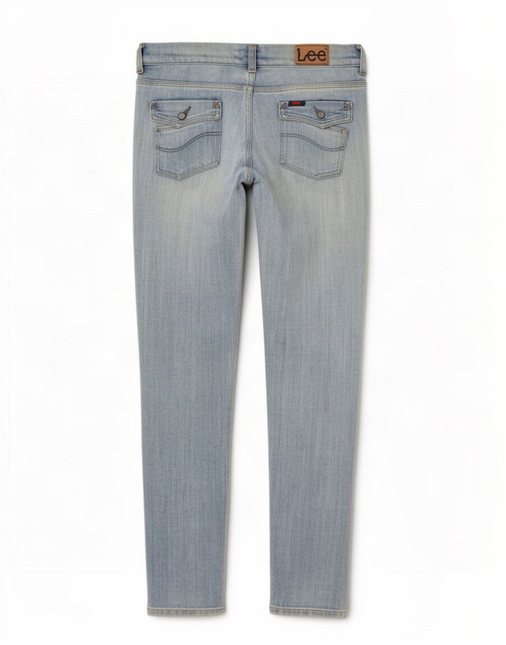 Lee Damen Slim Jeans W28 L30 Blaue Baumwolle