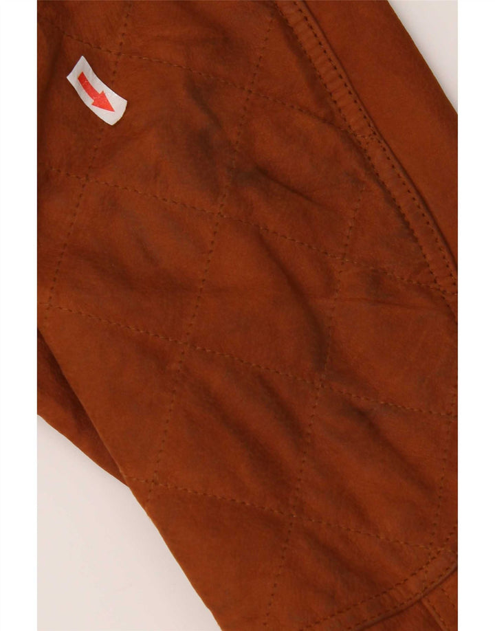 Timberland Herren-Lederjacke mit Kapuze, Größe 40, Braun