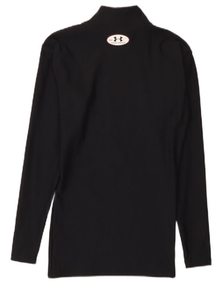 Under Armour Damen Cold Gear Top Langarm UK 8 Small Schwarzes Nylon