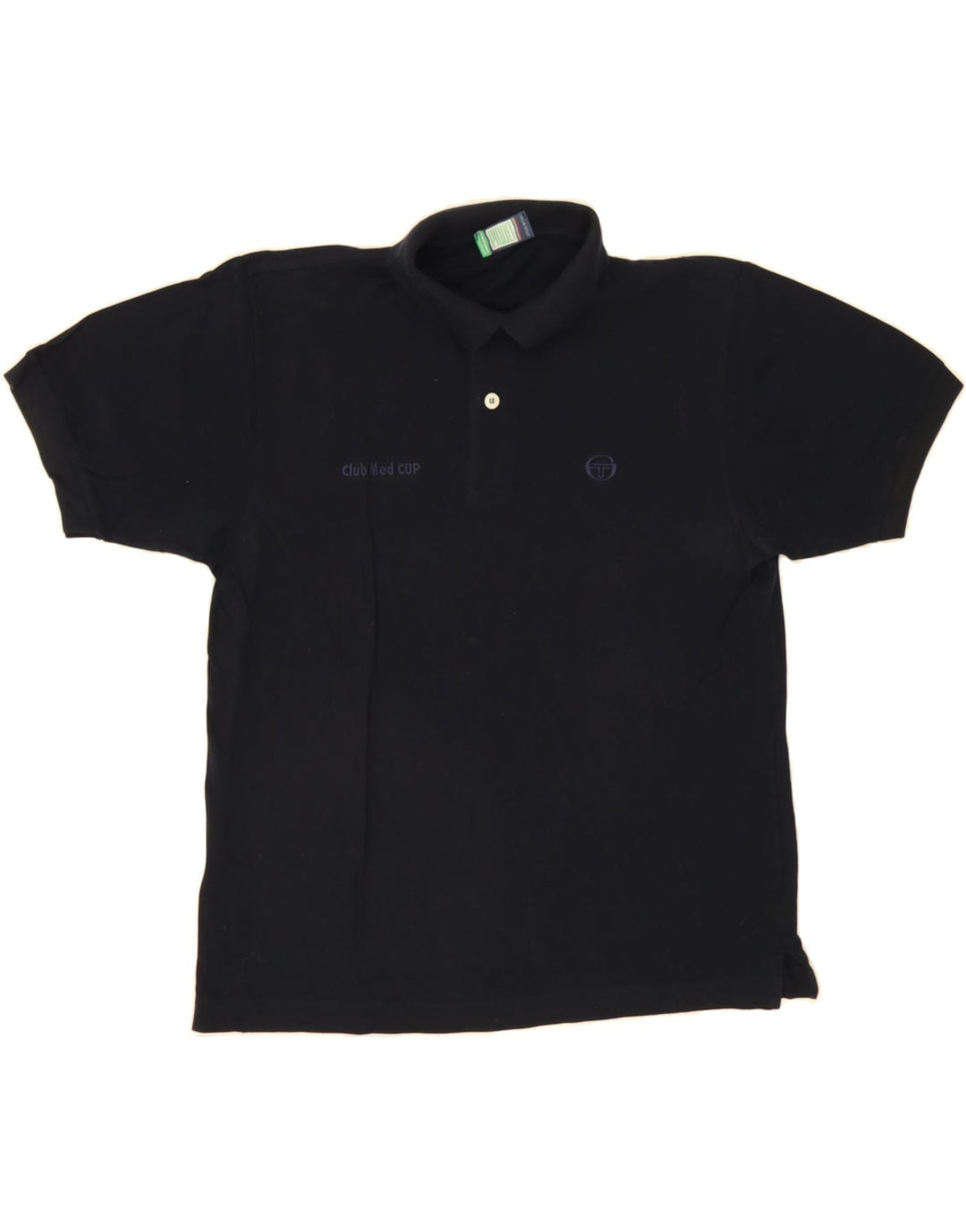 SERGIO TACCHINI Mens Polo Shirt IT 48 Medium Navy Blue Cotton Vintage Sergio Tacchini and Second-Hand Sergio Tacchini from Messina Hembry 
