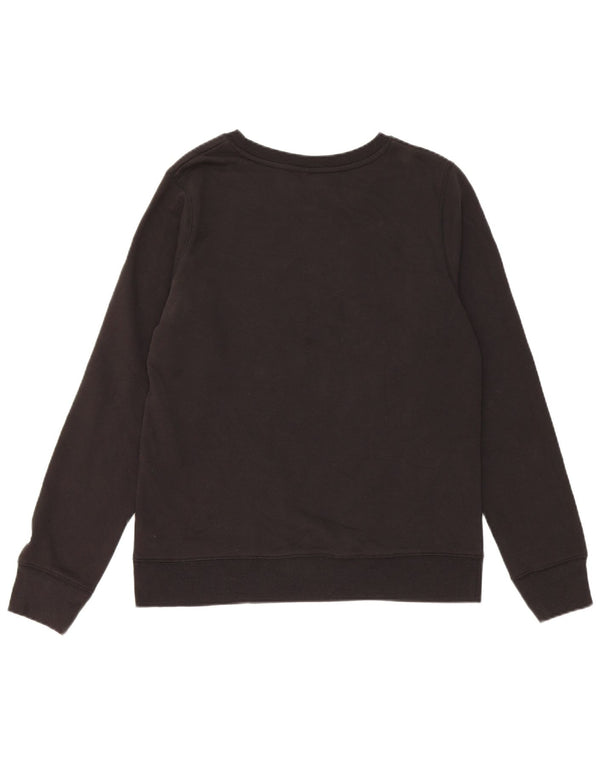 Champion Damen Grafik-Sweatshirt-Pullover UK 12 Mittelschwarze Baumwolle