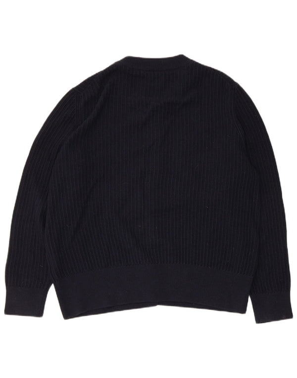 Gant Damen-Cardigan-Pullover UK 18 XL Marineblaue Baumwolle