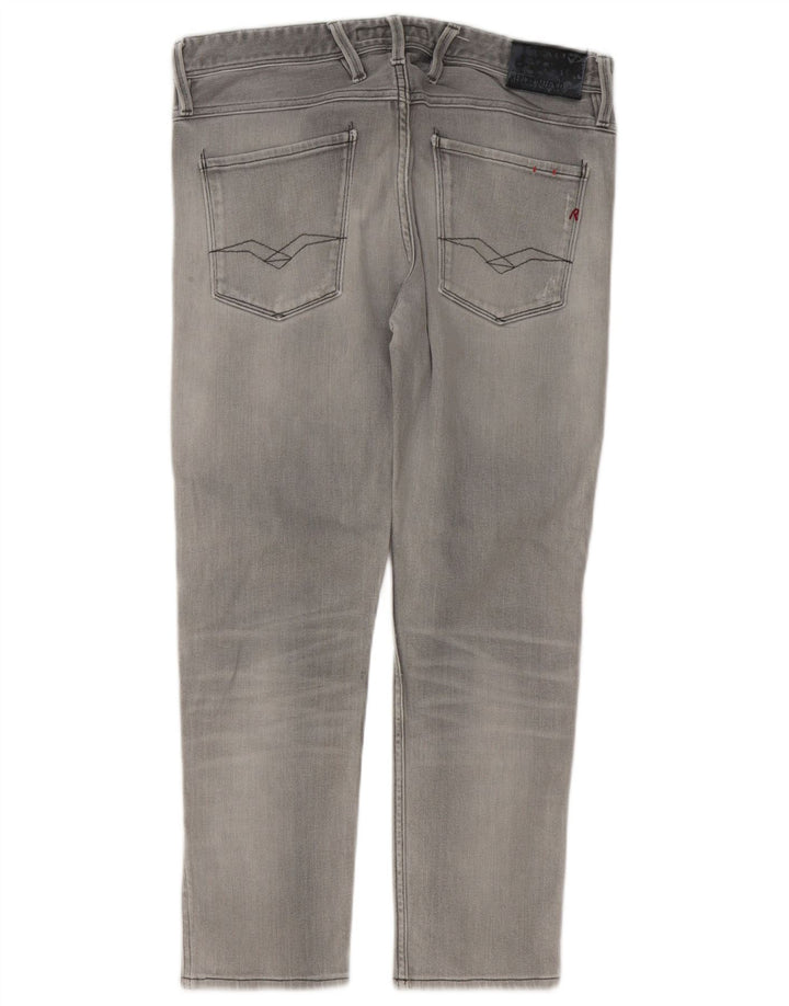 Replay Herren Distressed Slim Jeans W33 L27 Grau