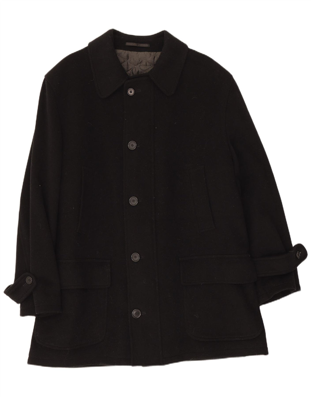 Pierre Cardin Herrenmantel IT 50 Große schwarze Wolle