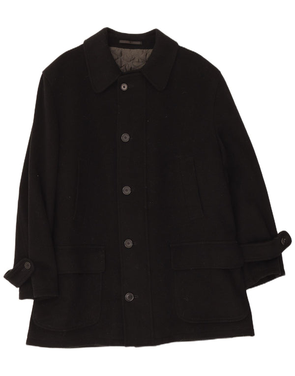 Pierre Cardin Herrenmantel IT 50 Große schwarze Wolle