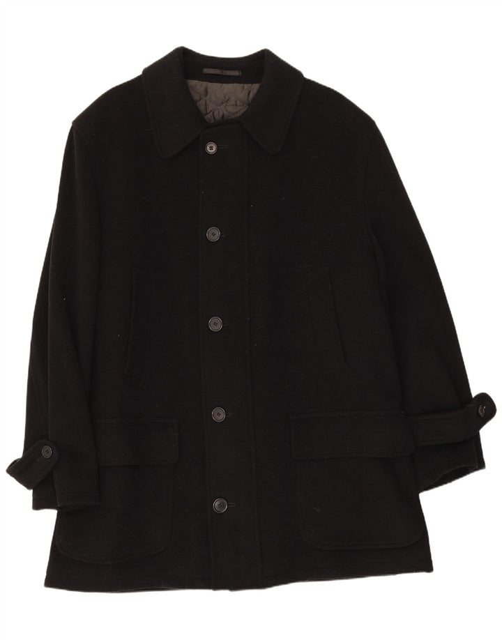 Pierre Cardin Herrenmantel IT 50 Große schwarze Wolle
