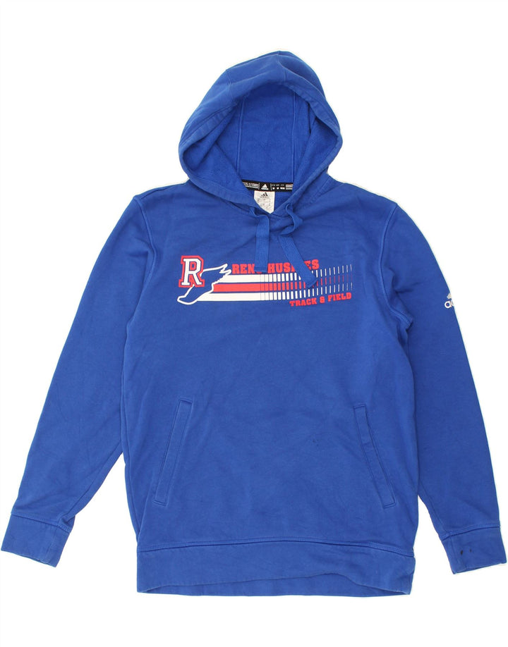 ADIDAS Mens Graphic Hoodie Jumper Medium Blue Cotton | Vintage Adidas | Thrift | Second-Hand Adidas | Used Clothing | Messina Hembry 