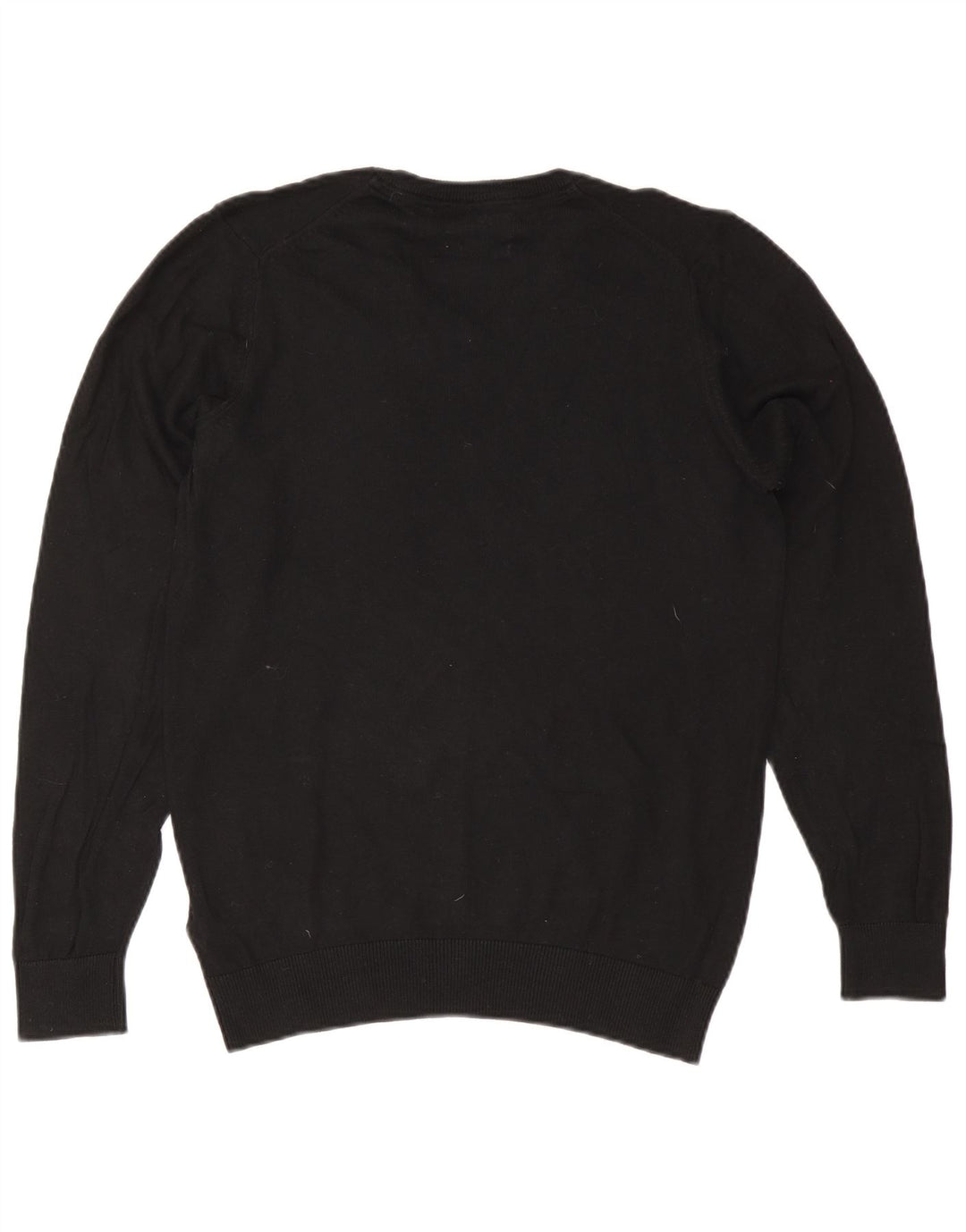Marks & Spencer Herren-Pullover, normale Passform, V-Ausschnitt, Größe S, Schwarz, Baumwolle