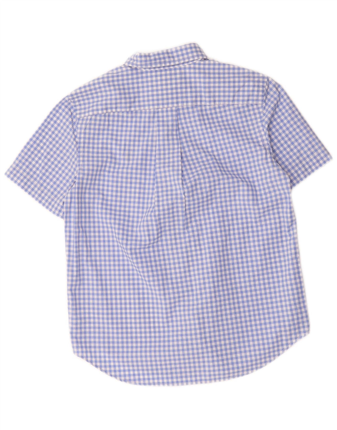Ralph Lauren Kurzarmhemd für Jungen, 10–11 Jahre, mittelblaue Gingham-Baumwolle