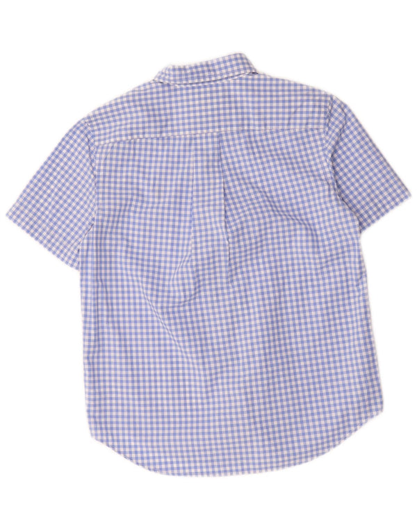 Ralph Lauren Kurzarmhemd für Jungen, 10–11 Jahre, mittelblaue Gingham-Baumwolle