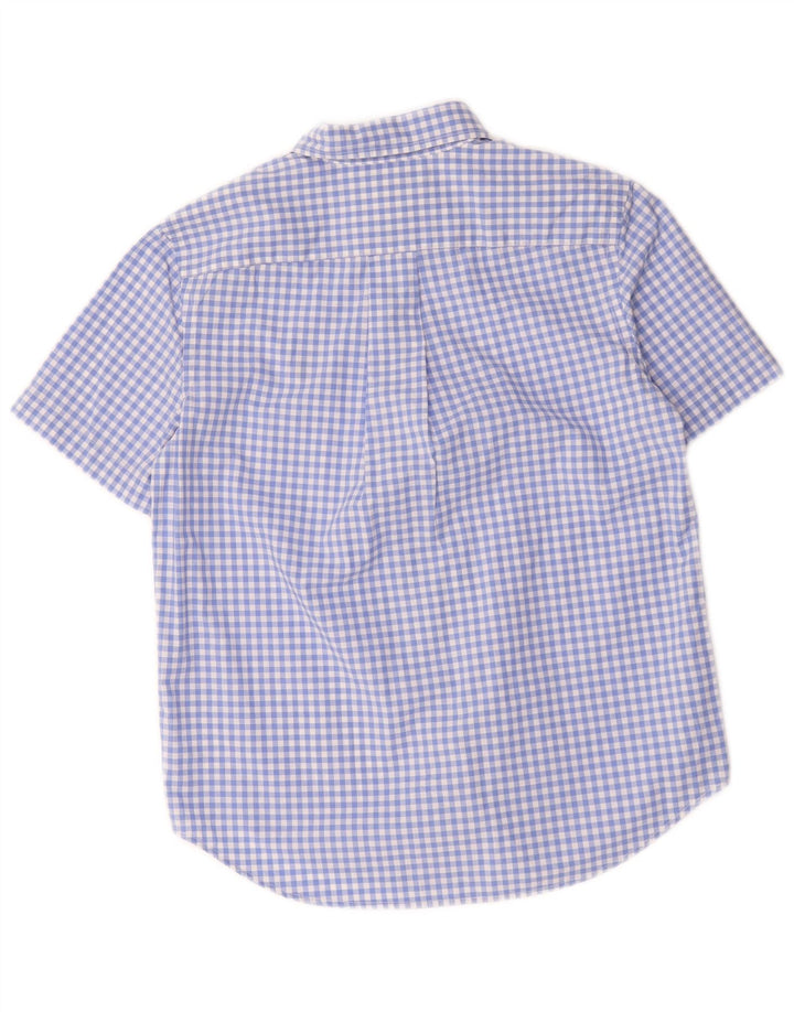 Ralph Lauren Kurzarmhemd für Jungen, 10–11 Jahre, mittelblaue Gingham-Baumwolle