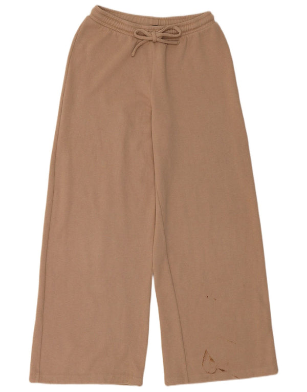 Zara Damen-Trainingshose mit weitem Bein, UK 12, mittelbeige Baumwolle