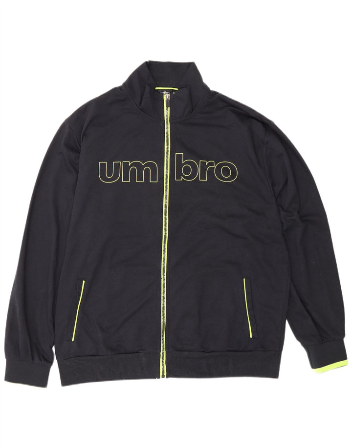 Umbro Herren-Trainingsanzugoberteil mit Grafik, IT 56 XL, schwarze Baumwolle