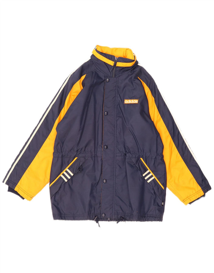 Adidas Herren Windjacke UK 40 Large Marineblau Farbblock