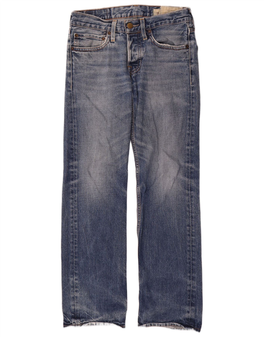 Hollister Herren Straight Jeans W29 L30 Blaue Baumwolle