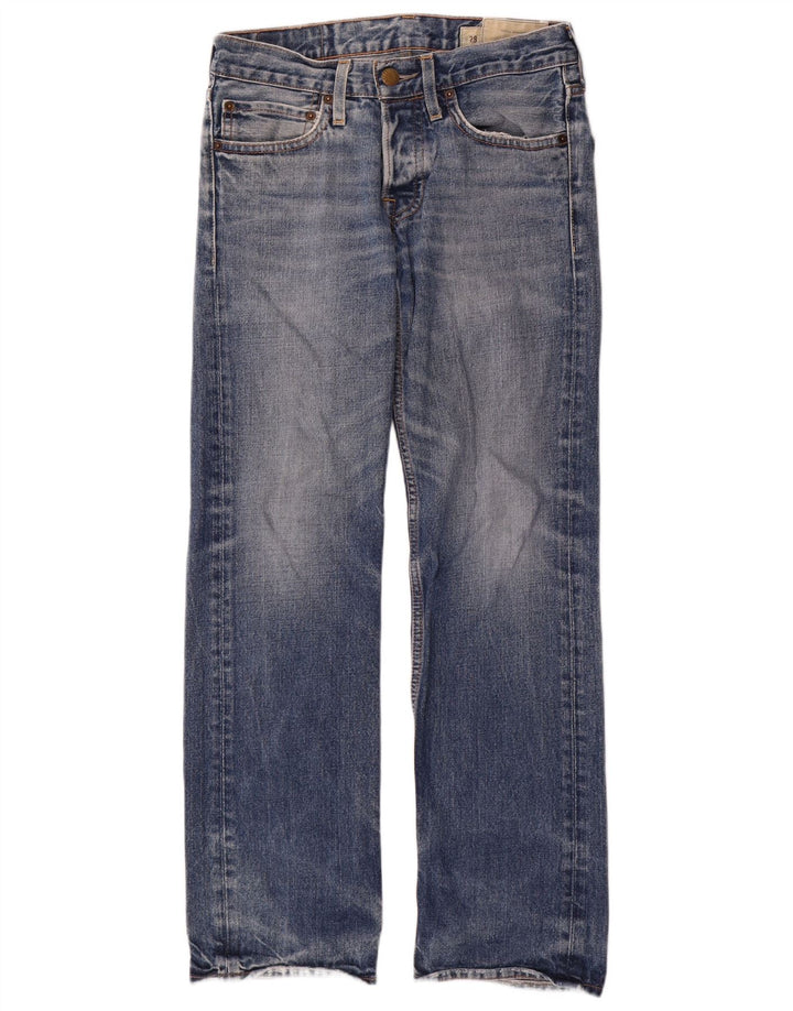 Hollister Herren Straight Jeans W29 L30 Blaue Baumwolle