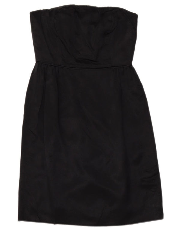 J. CREW Damen Mini-trägerloses Kleid US 2 XS Schwarze Seide