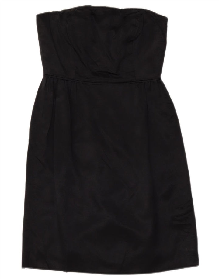J. CREW Damen Mini-trägerloses Kleid US 2 XS Schwarze Seide