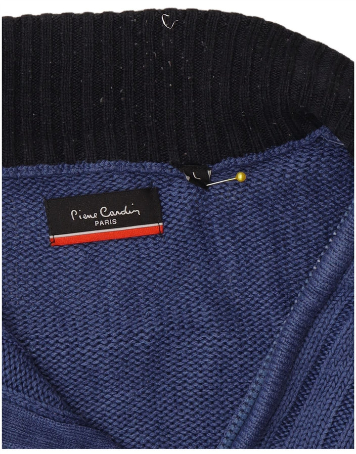 Pierre Cardin Herren-Pullover mit Reißverschluss am Hals, Größe L, Blau