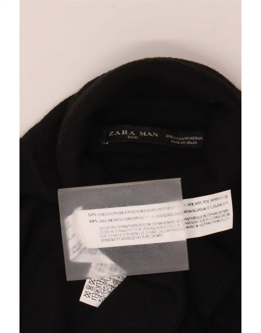 Rollkragenpullover für Herren von Zara, Mittelschwarz, Acryl