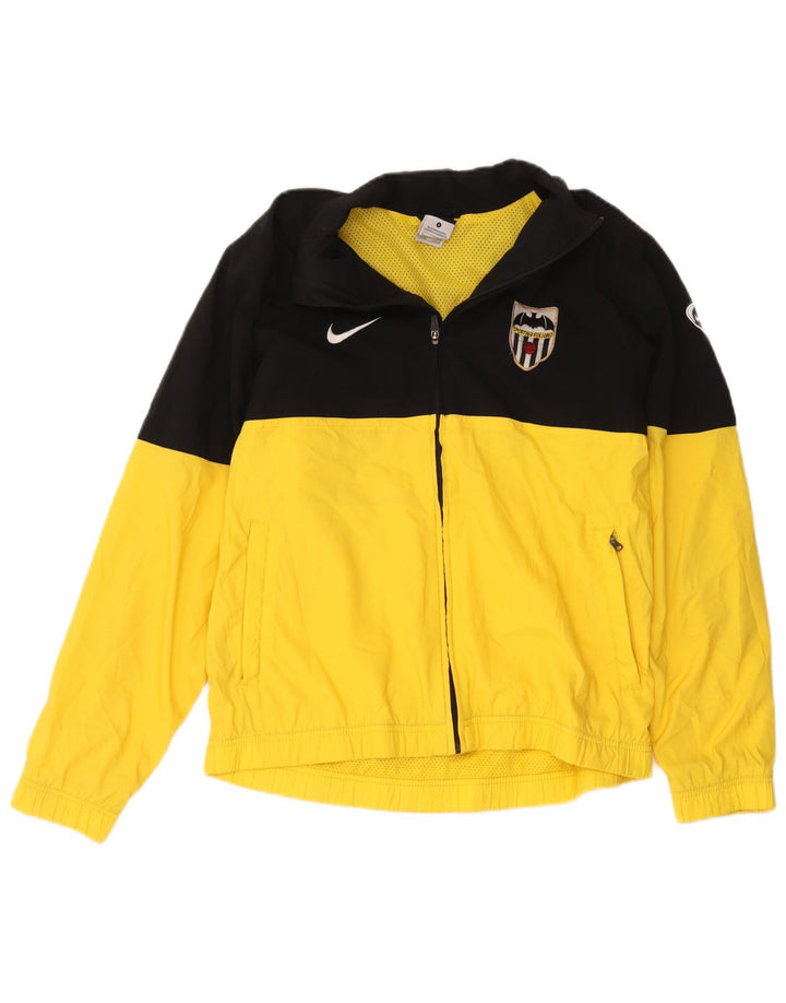 Nike Herren-Trainingsanzugoberteil mit Grafik, Größe S, Gelb, Farbblock-Polyester
