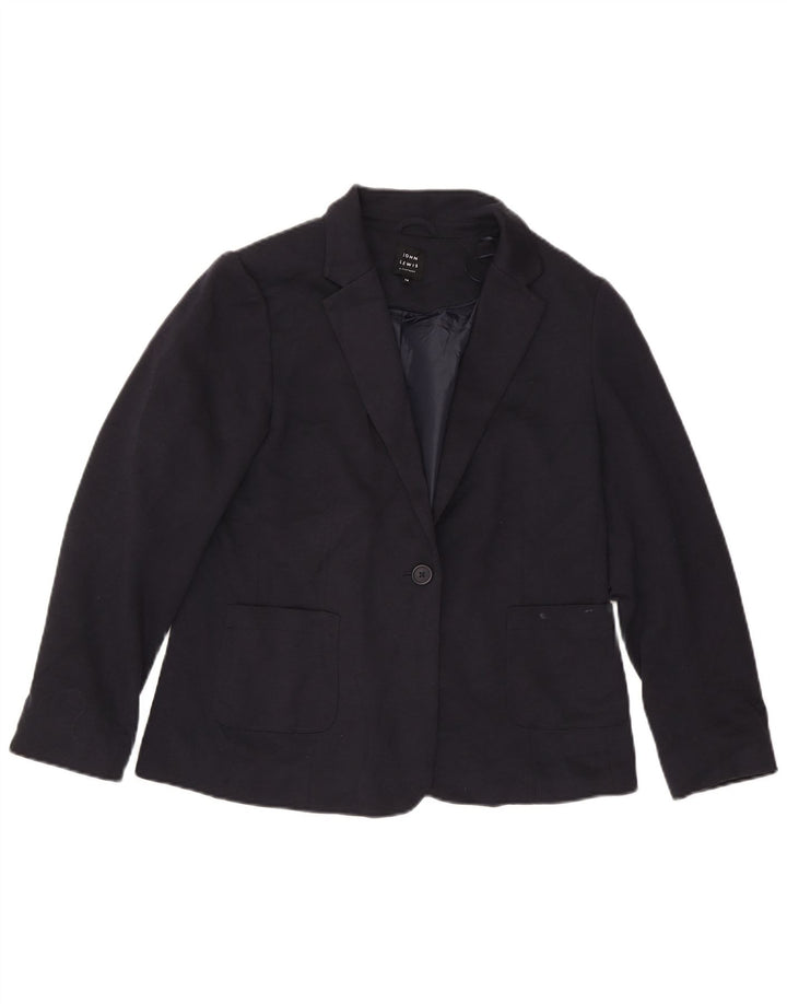 John Lewis Damen 1-Knopf-Blazer-Jacke, UK 14, Mittelmarineblau, Polyester