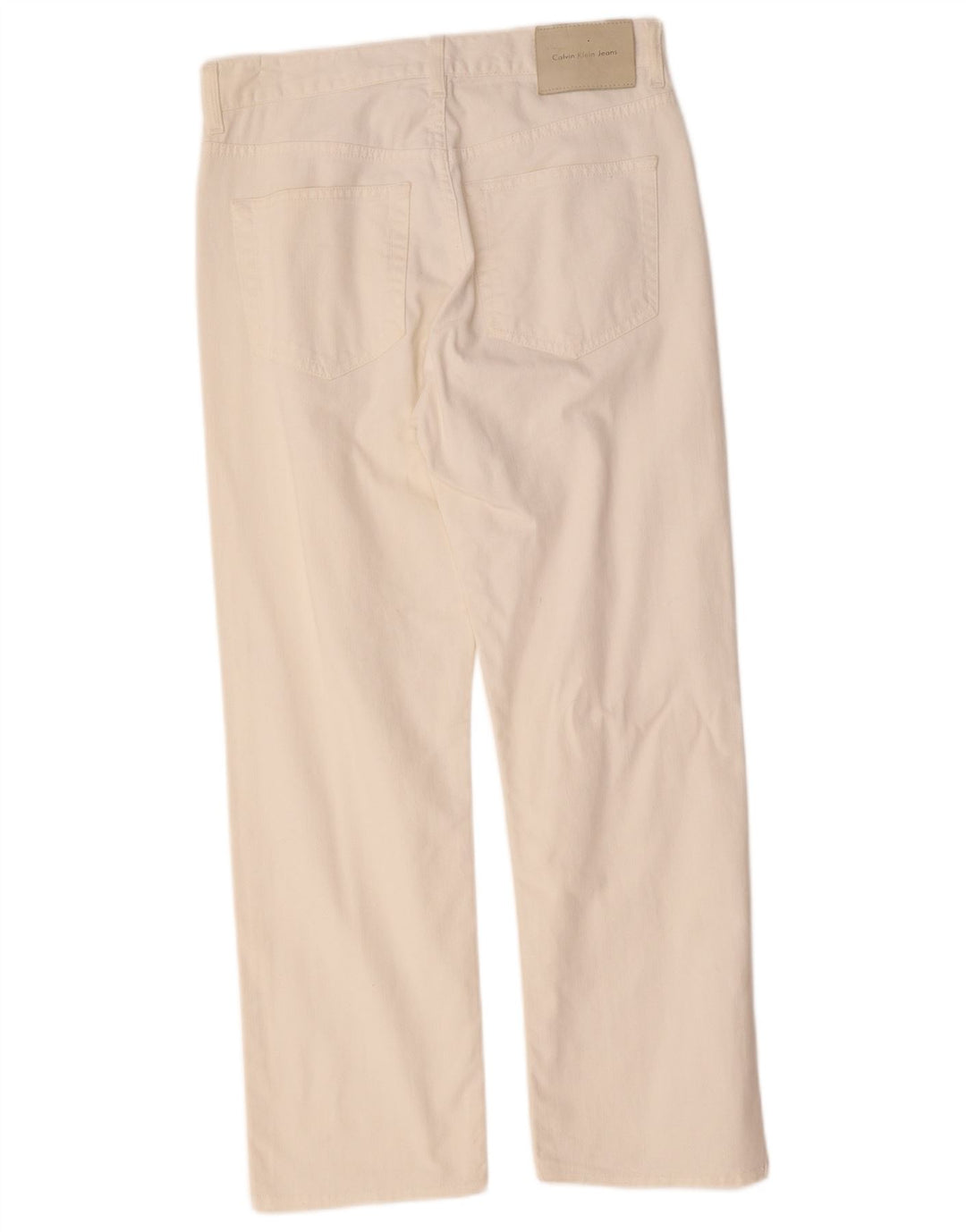 Calvin Klein Damen Straight Jeans W29 L27 Weiße Baumwolle