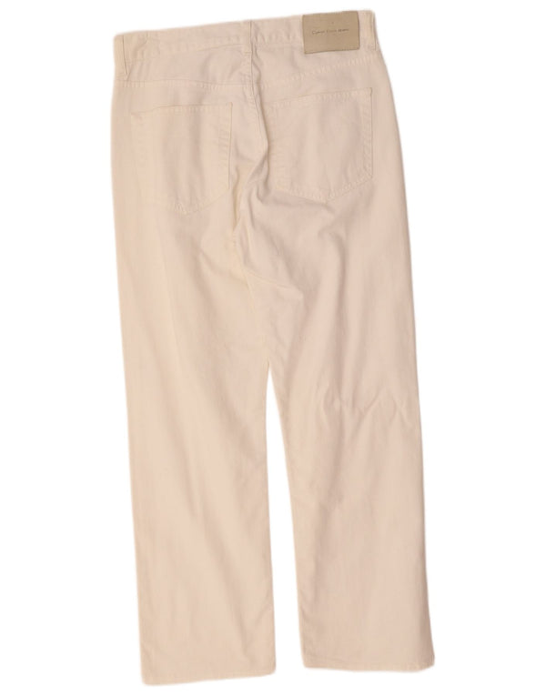Calvin Klein Damen Straight Jeans W29 L27 Weiße Baumwolle