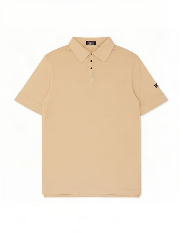 Fila Herren Poloshirt Small Beige Baumwolle