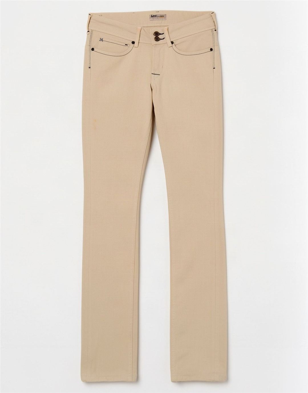 Lee Damen Amy Slim Jeans W27 L33 Off White Baumwolle
