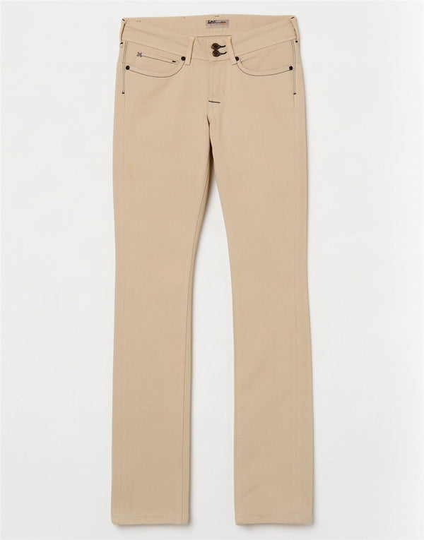Lee Damen Amy Slim Jeans W27 L33 Off White Baumwolle