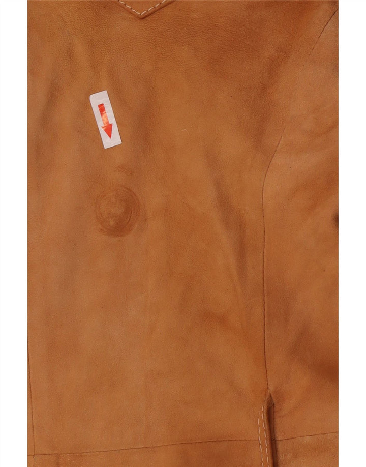 Vintage Damen Militär-Wildleder-Zweireihermantel IT 44 Mittelbraun