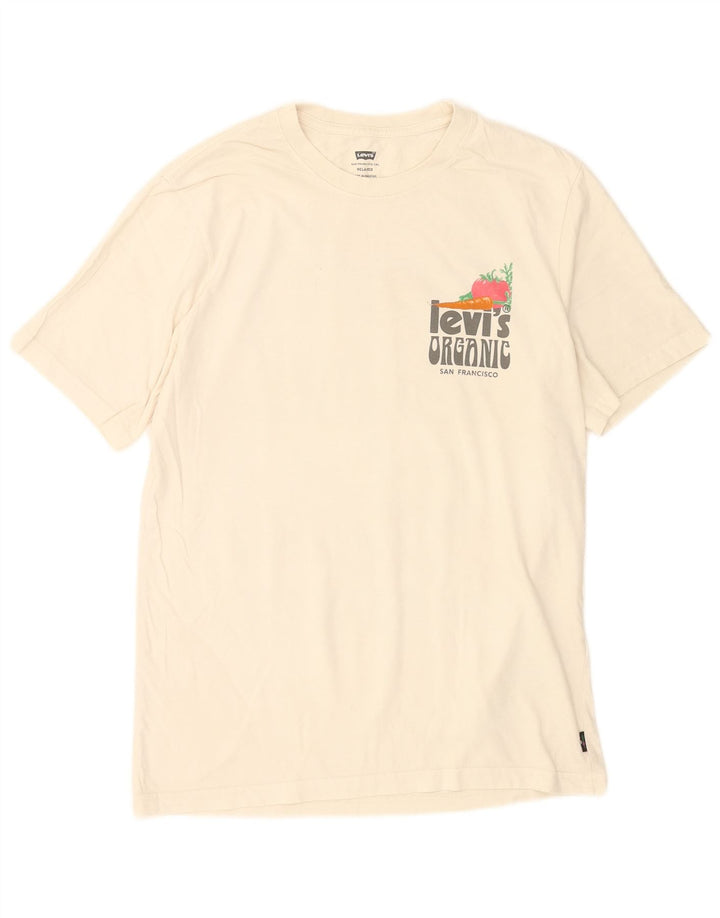 Levi's Herren-T-Shirt mit entspannter Passform, Grafik, Größe S, aus weißer Baumwolle