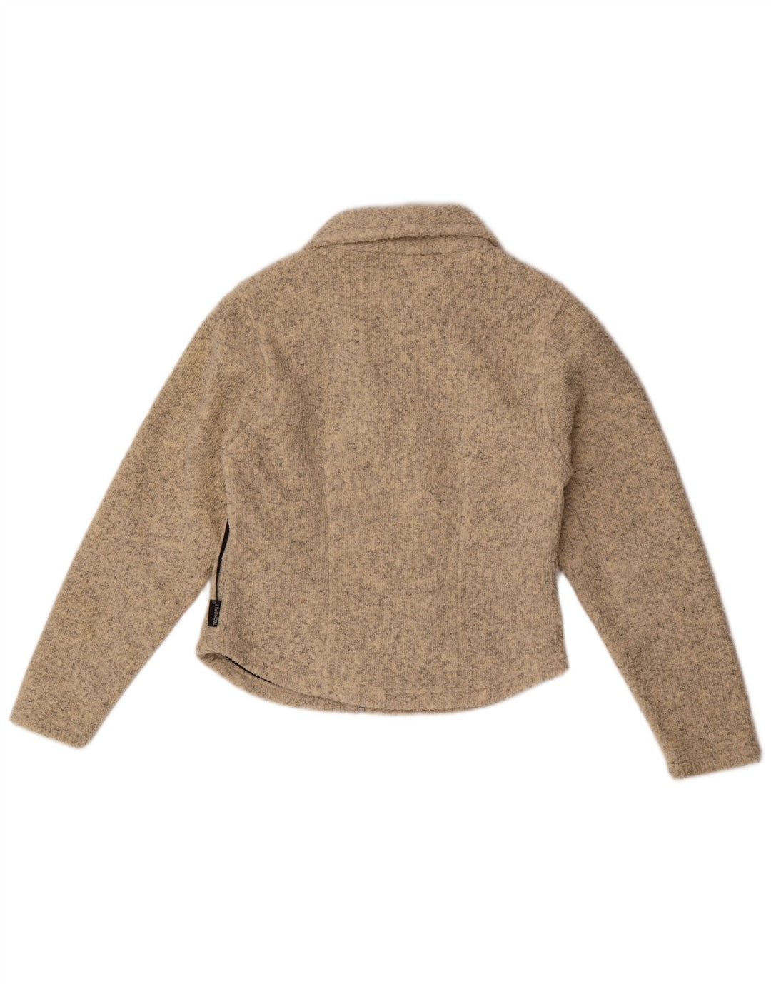 Jack Wolfskin Damen-Cardigan-Pullover UK 10 Small Beige geflecktes Polyester
