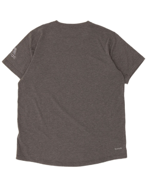 Adidas Herren Climalite Graphic T-Shirt Top Large Grau Polyester