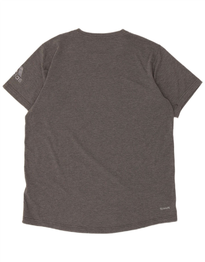 Adidas Herren Climalite Graphic T-Shirt Top Large Grau Polyester