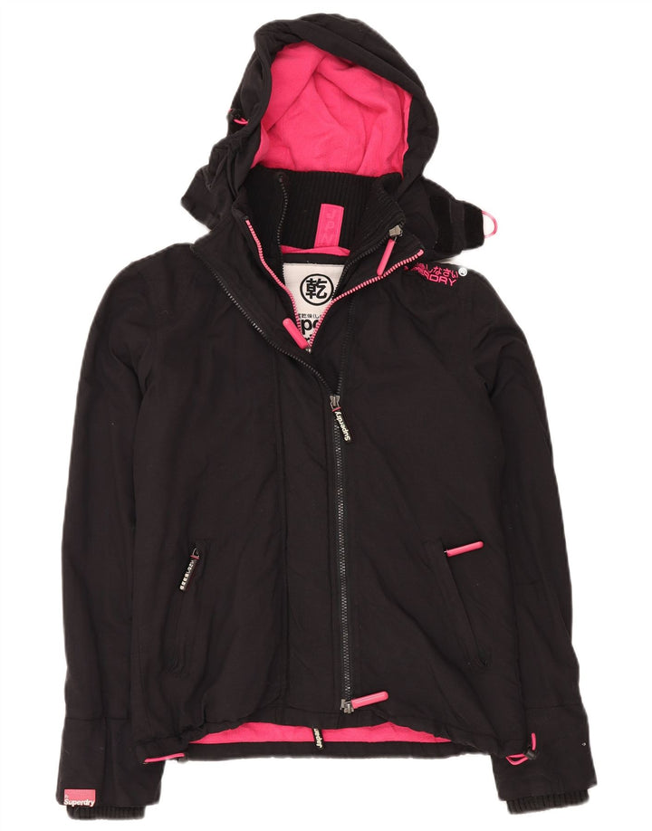 SUPERDRY Damen Übergroße Windjacke mit Kapuze, UK 6, XS, Schwarz