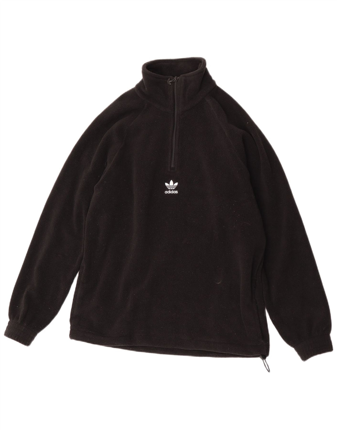 Adidas Herren-Fleecepullover mit Reißverschluss, Größe S, Schwarz, Polyester