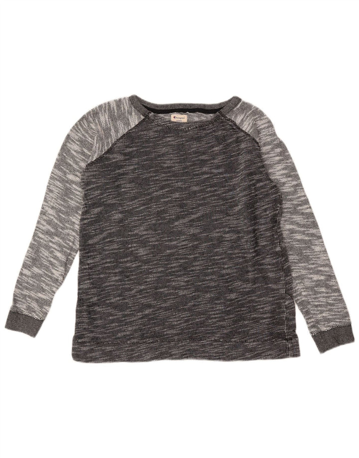 Champion Damen-Sweatshirt-Pullover, UK 14, mittelgrau gefleckte Baumwolle